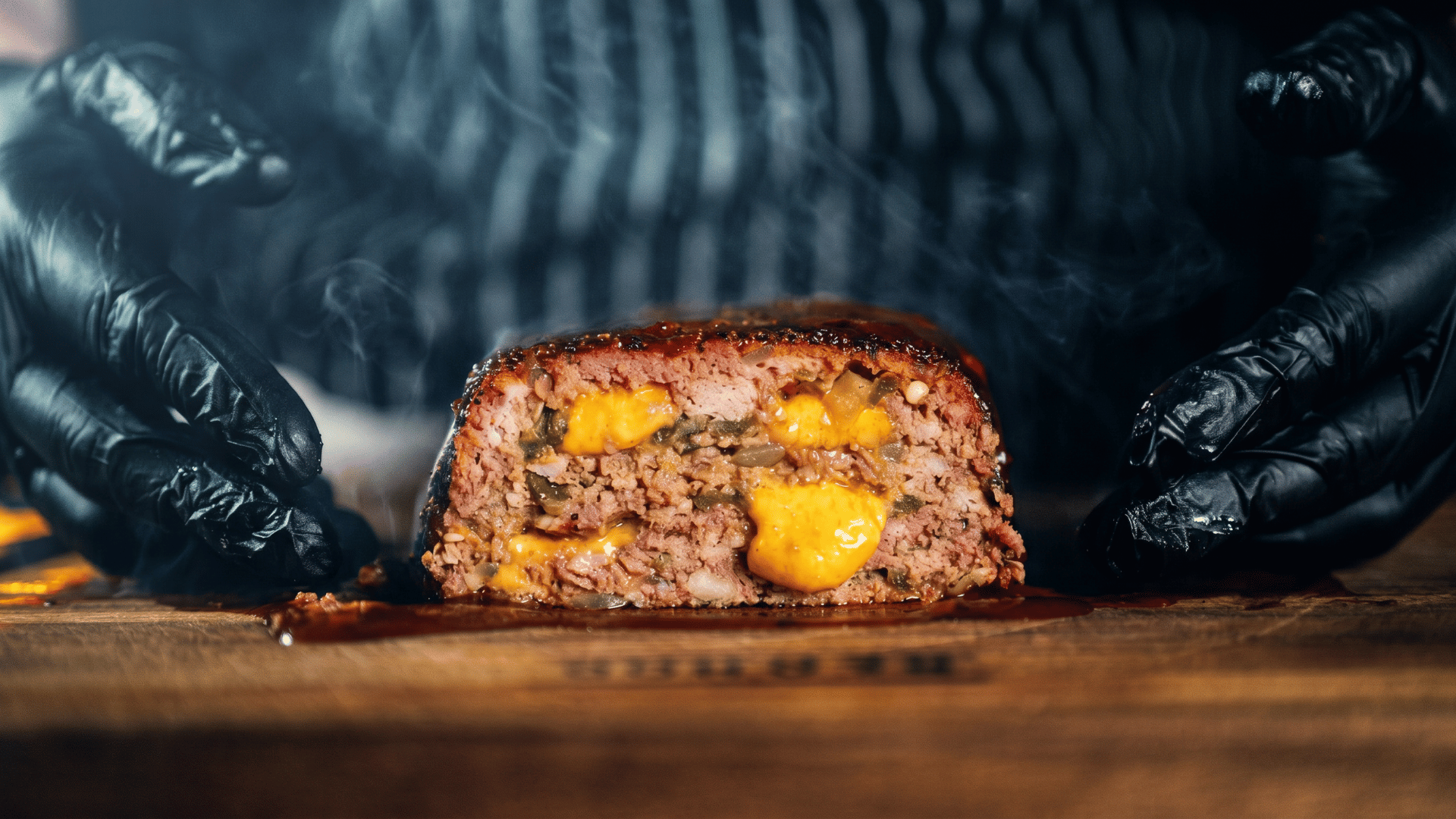 Smoked Jalapeño Cheddar Meatloaf with Bourbon Barbecue Glaze