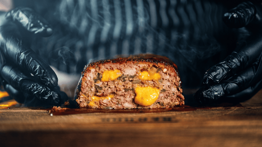 Smoked Jalapeño Cheddar Meatloaf with Bourbon Barbecue Glaze